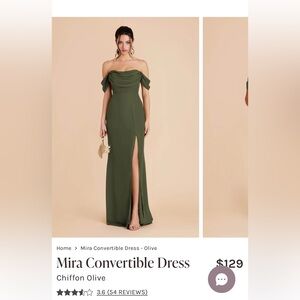 Birdy Grey Mira Convertible Dress, Olive Chiffon